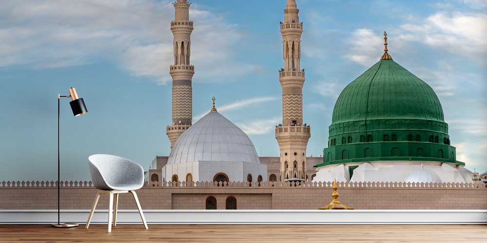 Medine Mescid-i Nebevi Yeşil Kubbe ve Minareler Duvar Kağıdı 10487
