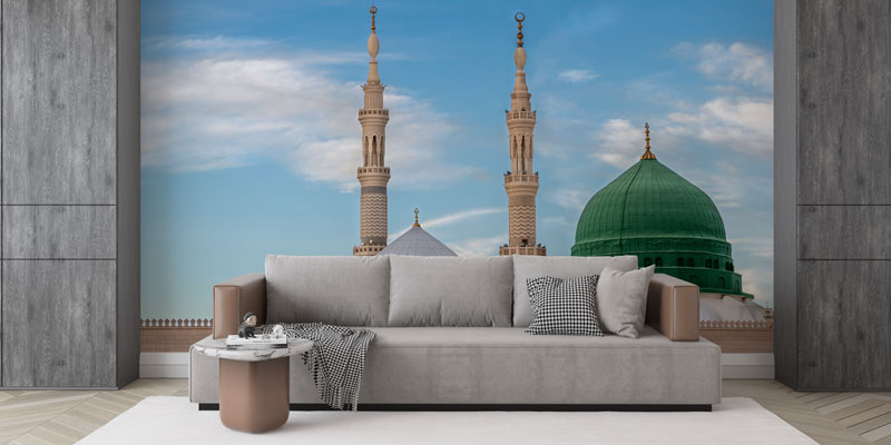 Medine Mescid-i Nebevi Yeşil Kubbe ve Minareler Duvar Kağıdı 10487
