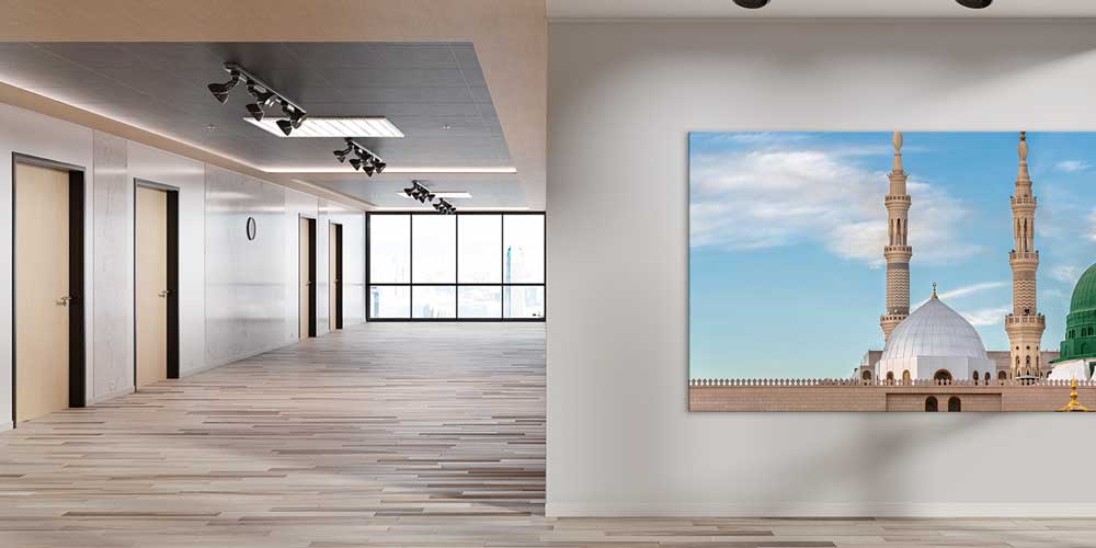 Medine Mescid-i Nebevi Yeşil Kubbe Tasarımlı Büyük Ebat Duvar Dekoru – 11457