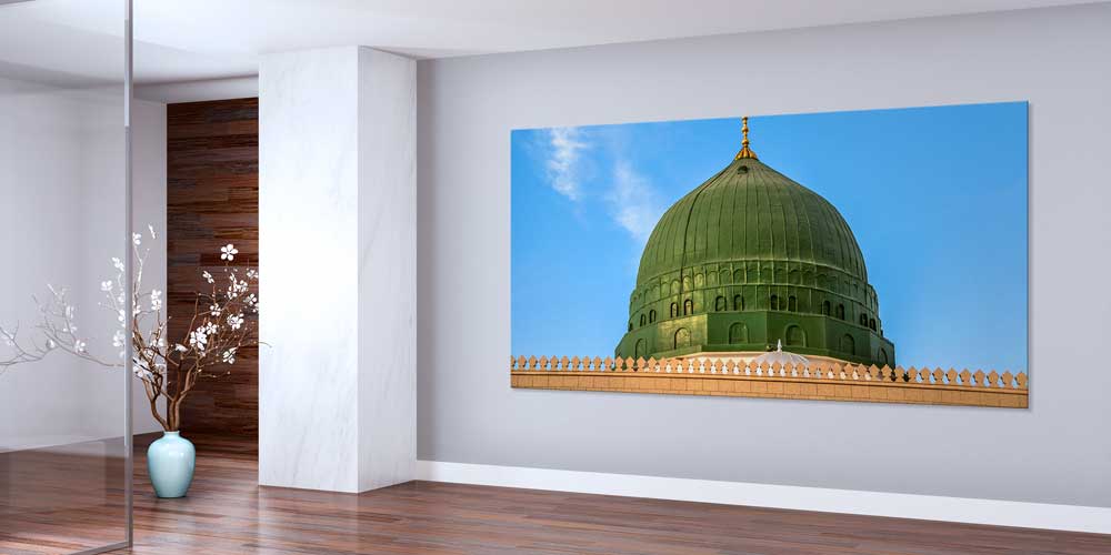 Medine Mescid-i Nebevi Yeşil Kubbe Büyük Ebat Duvar Dekoru – 11460
