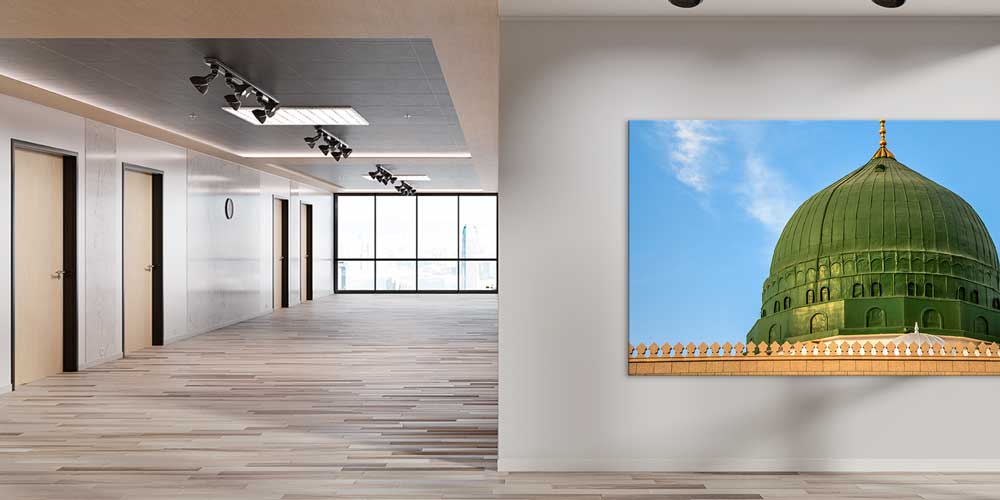 Medine Mescid-i Nebevi Yeşil Kubbe Büyük Ebat Duvar Dekoru – 11460