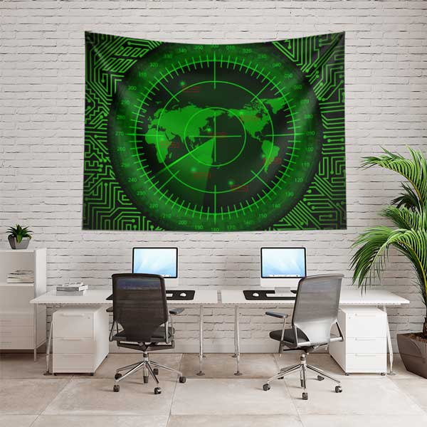 Askeri Radar Ekranı Duvar Örtüsü 11031