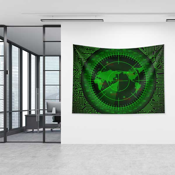 Askeri Radar Ekranı Duvar Örtüsü 11031