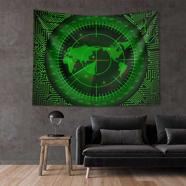 Askeri Radar Ekranı Duvar Örtüsü 11031