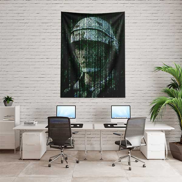 Siber Asker Portresi ve Dijital Duvar Örtüsü 11135