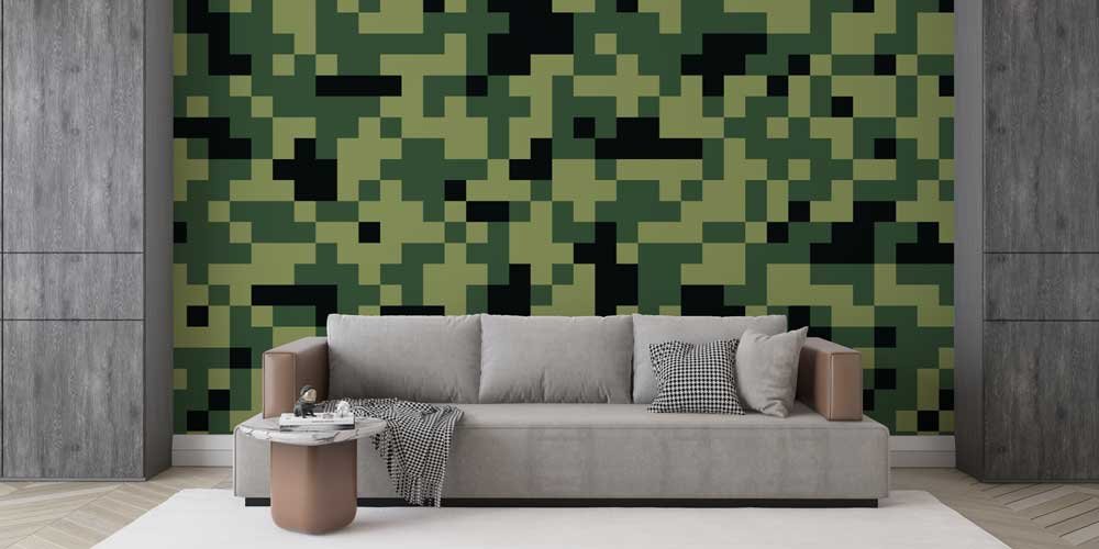 Dijital Piksel Kamuflaj Duvar Kağıdı 11002