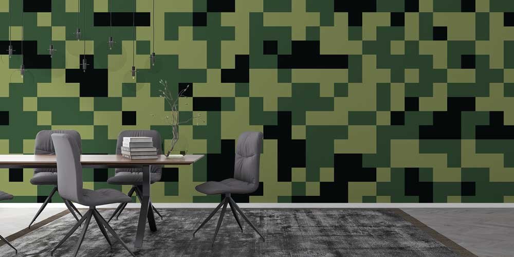 Dijital Piksel Kamuflaj Duvar Kağıdı 11002