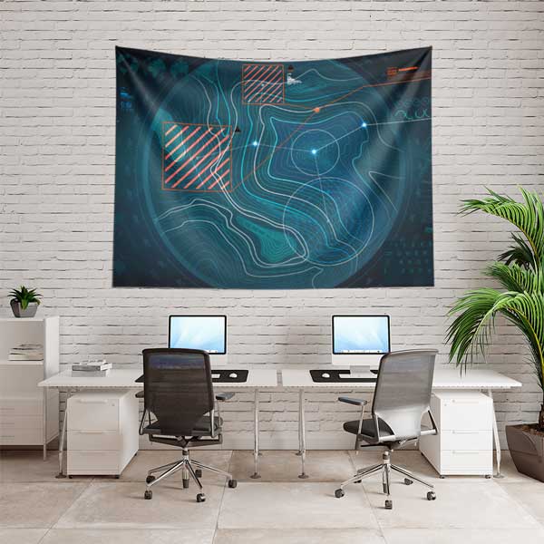 Askeri Radar Haritası Duvar Örtüsü 11029