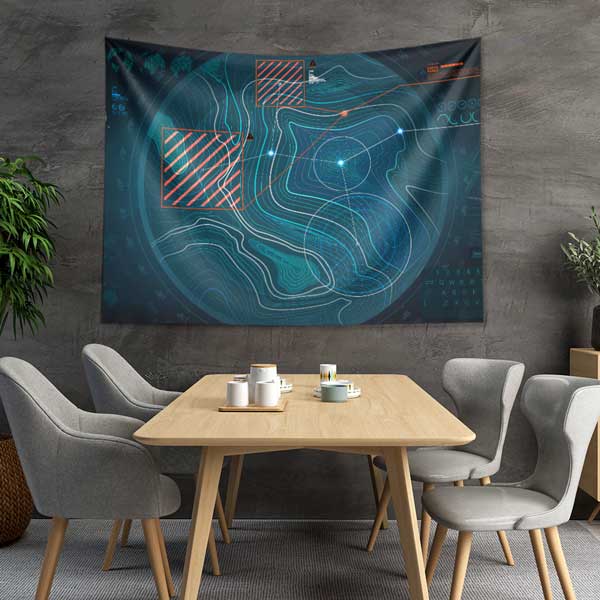 Askeri Radar Haritası Duvar Örtüsü 11029