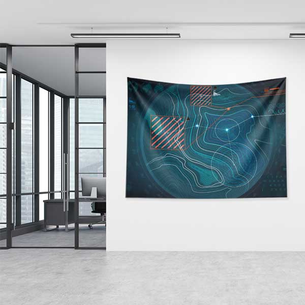 Askeri Radar Haritası Duvar Örtüsü 11029