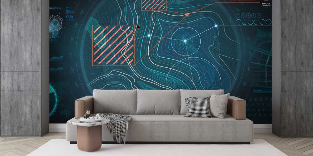 Fütüristik Askeri Operasyon Haritası Duvar Kağıdı 10932