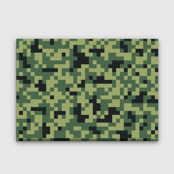 Piksel Askeri Kamuflaj Deseni Kanvas Tablo – 11251