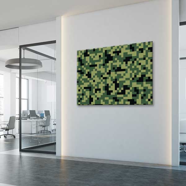 Piksel Askeri Kamuflaj Deseni Kanvas Tablo – 11251