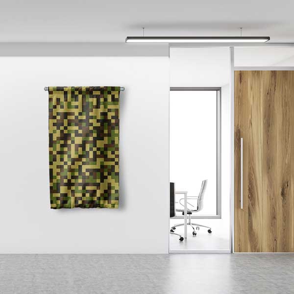 Piksel Kamuflaj Desenli Askeri Duvar Flaması 11176