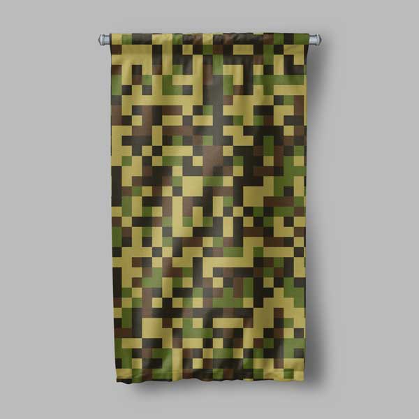 Piksel Kamuflaj Desenli Askeri Duvar Flaması 11176