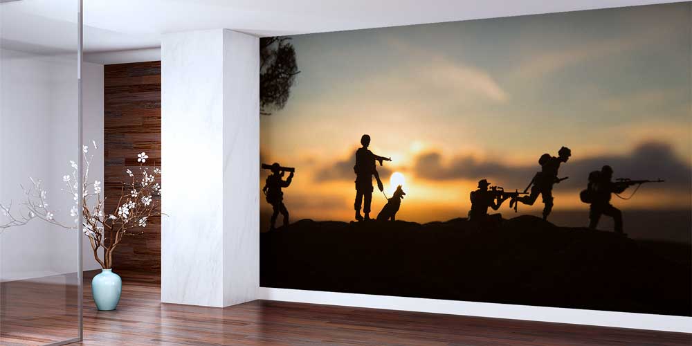 Gün Batımı Askeri Operasyon Silüet Duvar Kağıdı 10991
