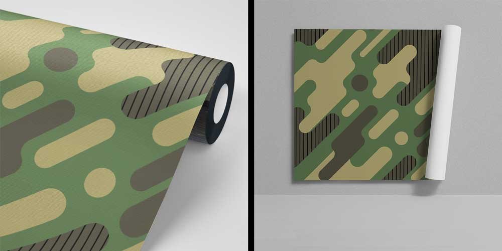 Soyut Dalgalı Kamuflaj Duvar Kağıdı 11003