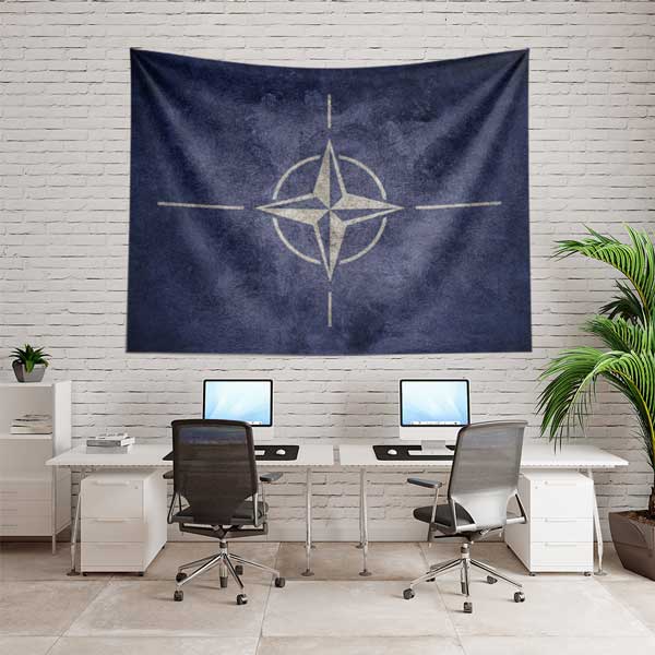 Vintage NATO Logolu Duvar Örtüsü 11030