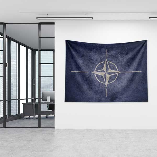 Vintage NATO Logolu Duvar Örtüsü 11030