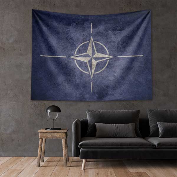 Vintage NATO Logolu Duvar Örtüsü 11030