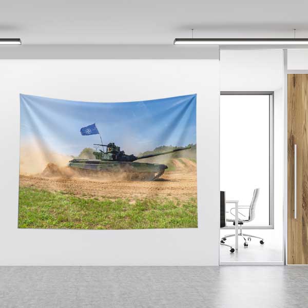 NATO Bayraklı Askeri Tank Duvar Örtüsü 11096