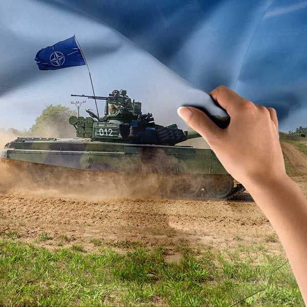 NATO Bayraklı Askeri Tank Duvar Örtüsü 11096