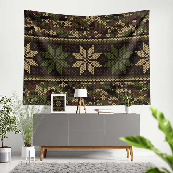 military-wall-art-decor-11103-00 Askeri Kazak Desenli Kamuflaj Duvar Örtüsü 11103