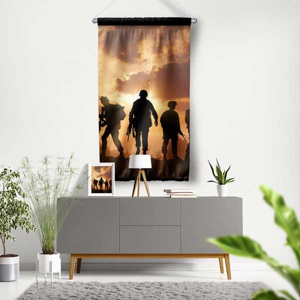 Askeri Duvar Sanatı | Mehmetçik Silüeti Flaması 11165