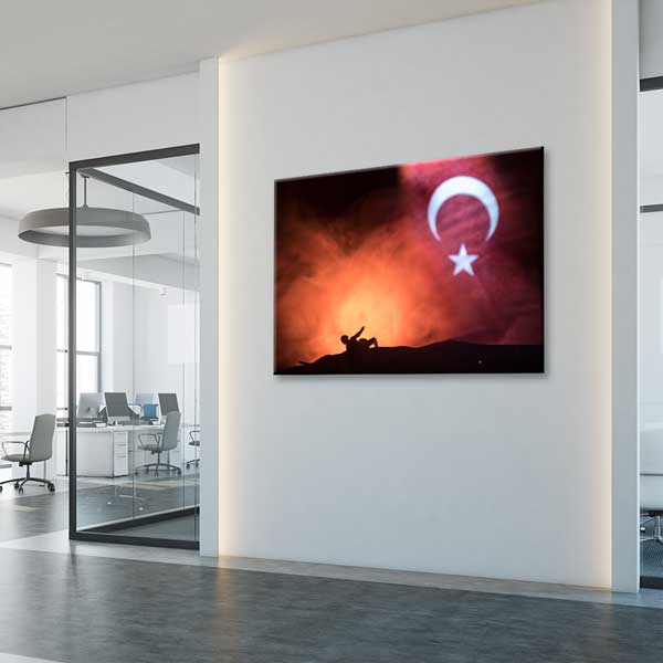 Türk Bayrağı ve Mehmetçik Destanı Kanvas Tablo – 11238