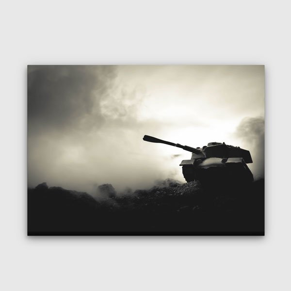military-wall-canvas-decor-11225-0 Tank Silueti Savaş Alanı Kanvas Tablo – 11225