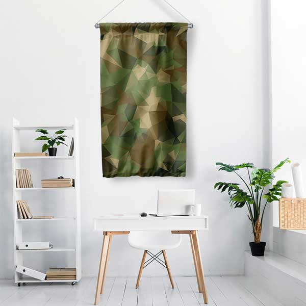 Mozaik Kamuflaj Desenli Askeri Duvar Flaması 11175