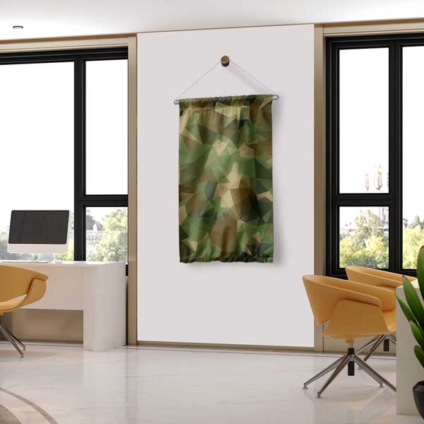 Mozaik Kamuflaj Desenli Askeri Duvar Flaması 11175