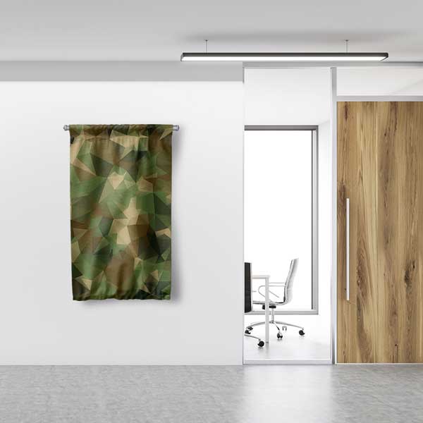 Mozaik Kamuflaj Desenli Askeri Duvar Flaması 11175