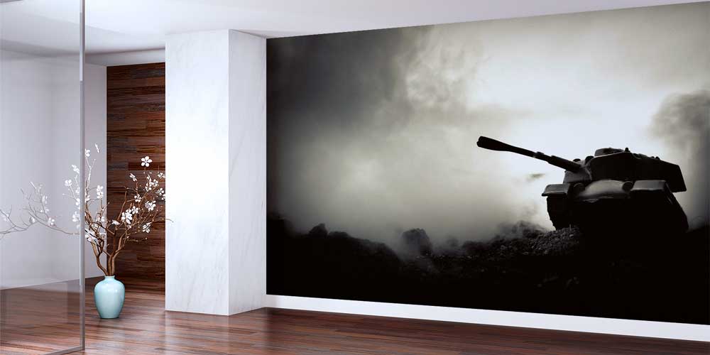 Savaş Ortamı Tank Silüeti Duvar Kağıdı 10977