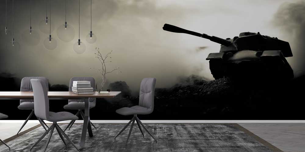 Savaş Ortamı Tank Silüeti Duvar Kağıdı 10977