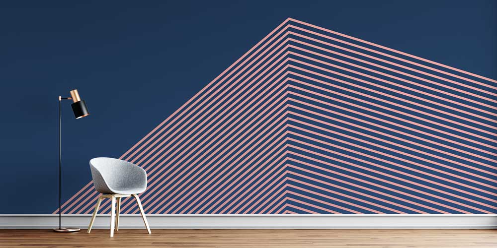 Geometrik Çizgili Modern Duvar Kağıdı - İnşaat ve Emlak Ofisleri İçin 5583