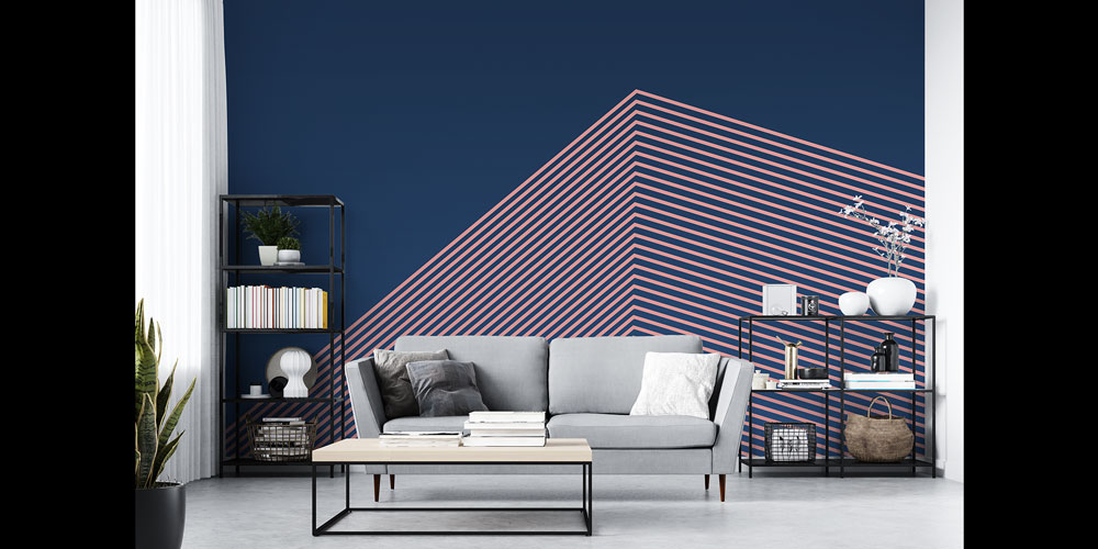 Geometrik Çizgili Modern Duvar Kağıdı - İnşaat ve Emlak Ofisleri İçin 5583