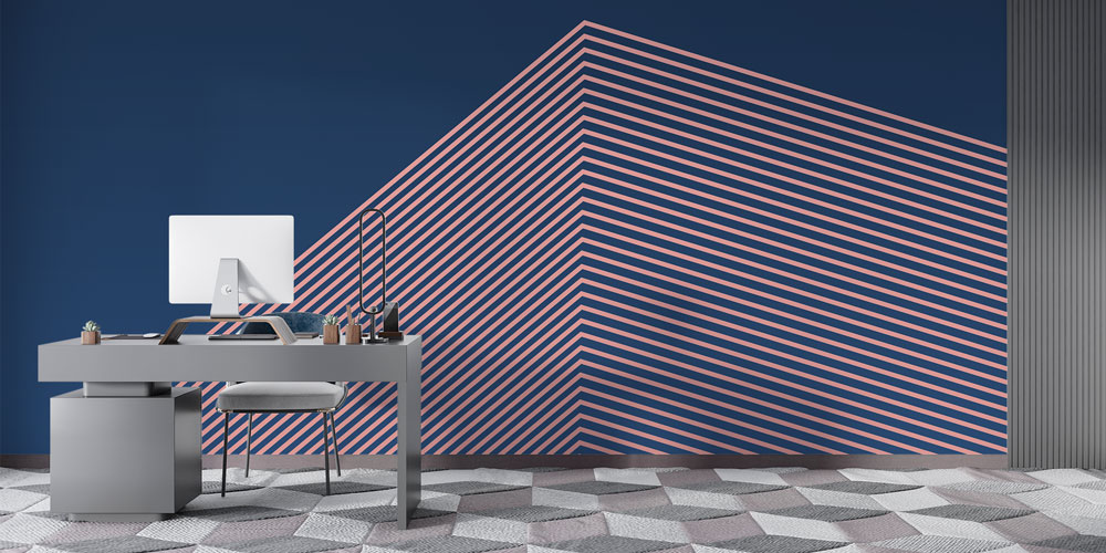 Geometrik Çizgili Modern Duvar Kağıdı - İnşaat ve Emlak Ofisleri İçin 5583