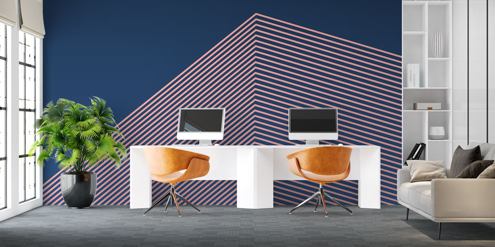 Geometrik Çizgili Modern Duvar Kağıdı - İnşaat ve Emlak Ofisleri İçin 5583