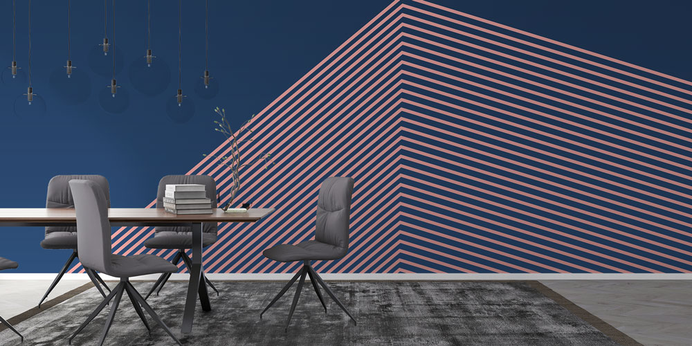 Geometrik Çizgili Modern Duvar Kağıdı - İnşaat ve Emlak Ofisleri İçin 5583