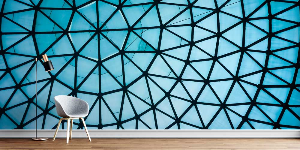 Geometrik Mimari Desenli Duvar Kağıdı 5580