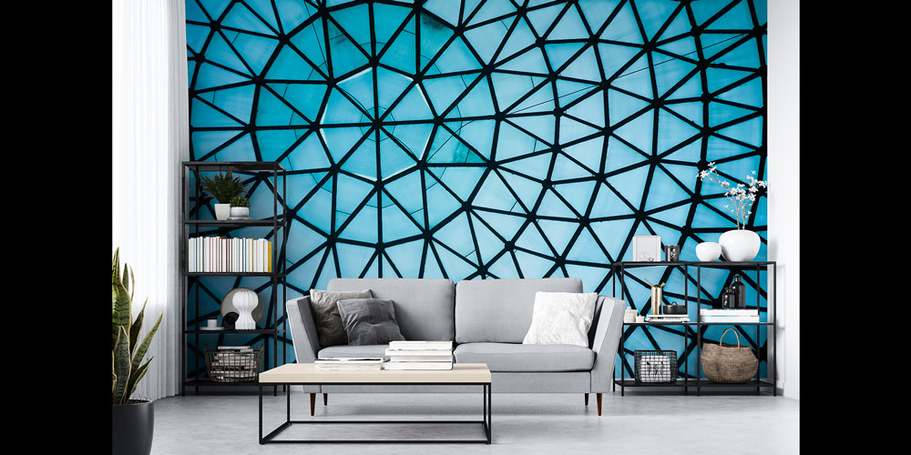 Geometrik Mimari Desenli Duvar Kağıdı 5580