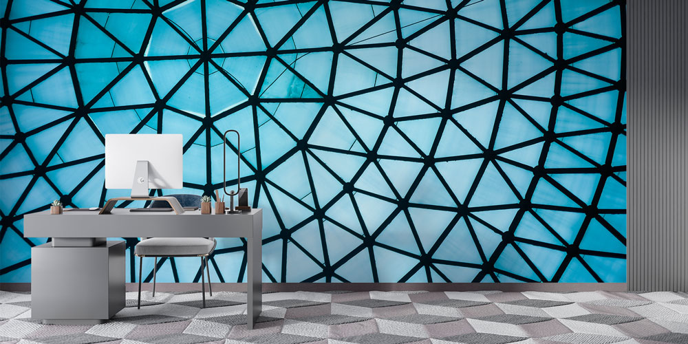 Geometrik Mimari Desenli Duvar Kağıdı 5580