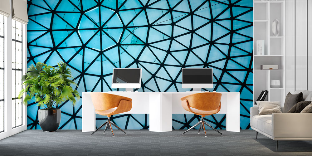 Geometrik Mimari Desenli Duvar Kağıdı 5580