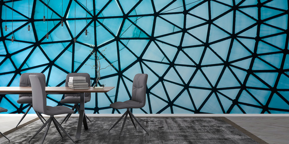 Geometrik Mimari Desenli Duvar Kağıdı 5580