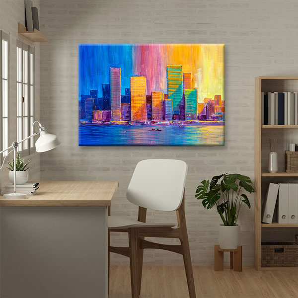 Renkli Şehir Silüeti Kanvas Tablo – 5542