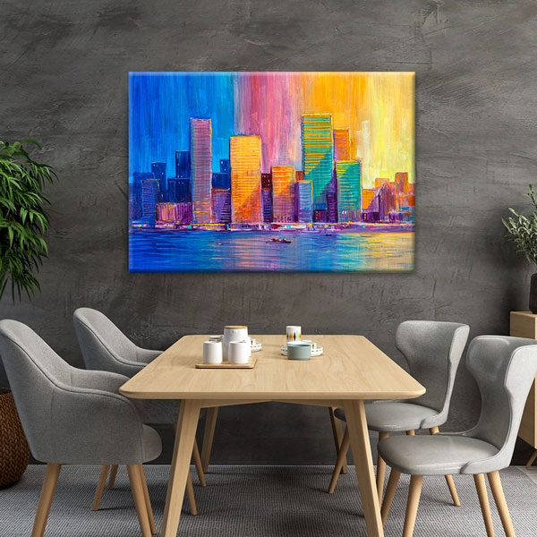 Renkli Şehir Silüeti Kanvas Tablo – 5542