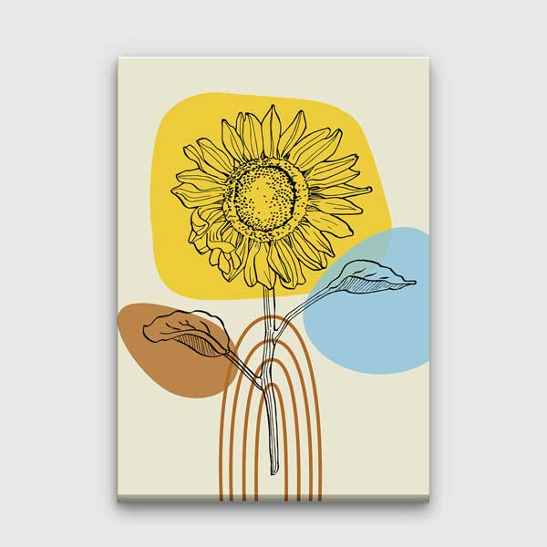 Ayçiçeği Figürlü Minimal Modern Duvar Tablosu 13960