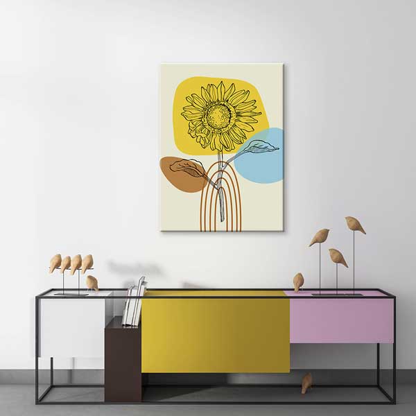 Ayçiçeği Figürlü Minimal Modern Duvar Tablosu 13960