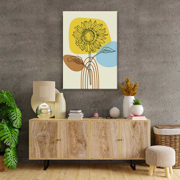 Ayçiçeği Figürlü Minimal Modern Duvar Tablosu 13960